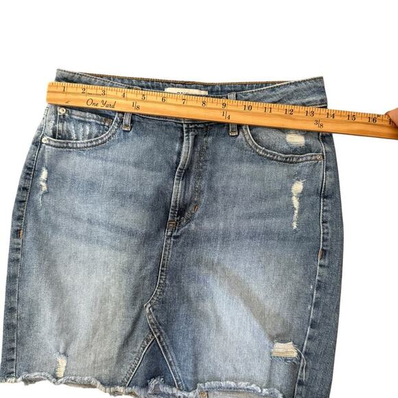 Guess Distress Denim Front Slit Midi Y2K Preppy Women Skirt CottonSmall - Picture 3 of 6